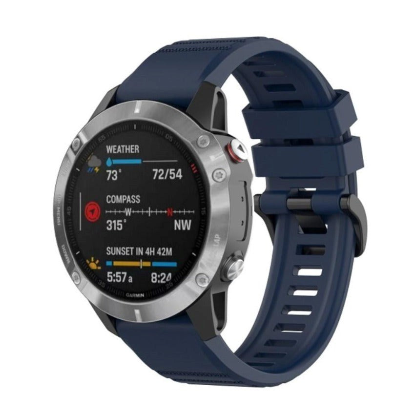 Universal Garmin 22 mm QuickFit riflet silikonstropp - blå