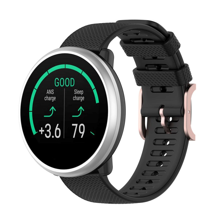 Smartwatch silikonrem (20mm) rutete - svart