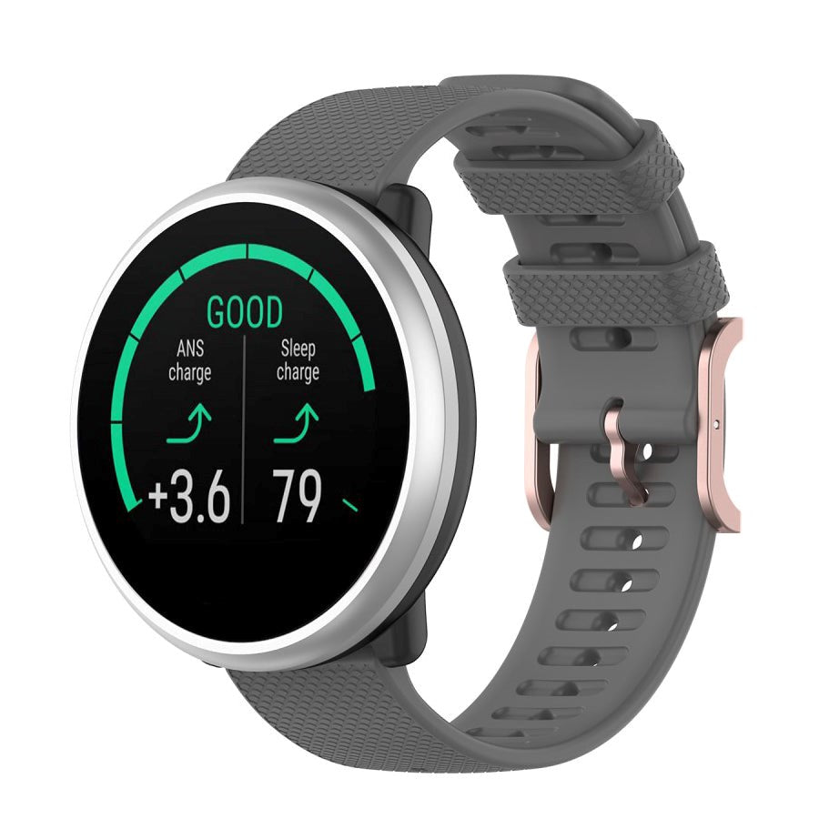 Smartwatch silikonrem (20mm) rutete - grå