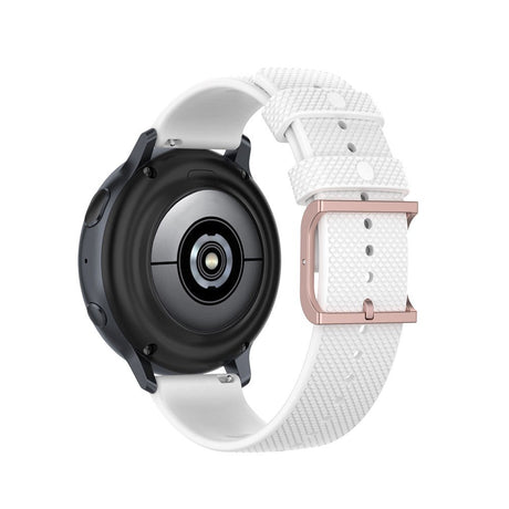 Smartwatch silikonrem (20 mm) prikket - Hvit / Rose gull