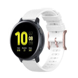 Smartwatch silikonrem (20 mm) prikket - Hvit / Rose gull