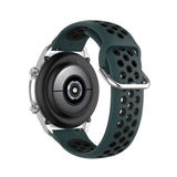 Universal Smartwatch Tofarget silikonrem (22 mm) - Svart / Mørkegrønn