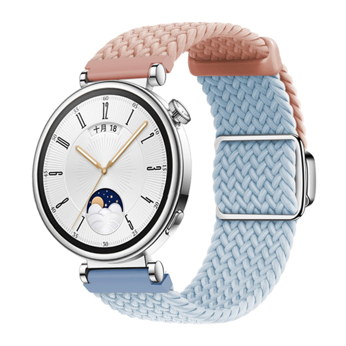 EIDERWOOD Universal 18mm Woven Smartwatch Rem - Lyserød / Blå