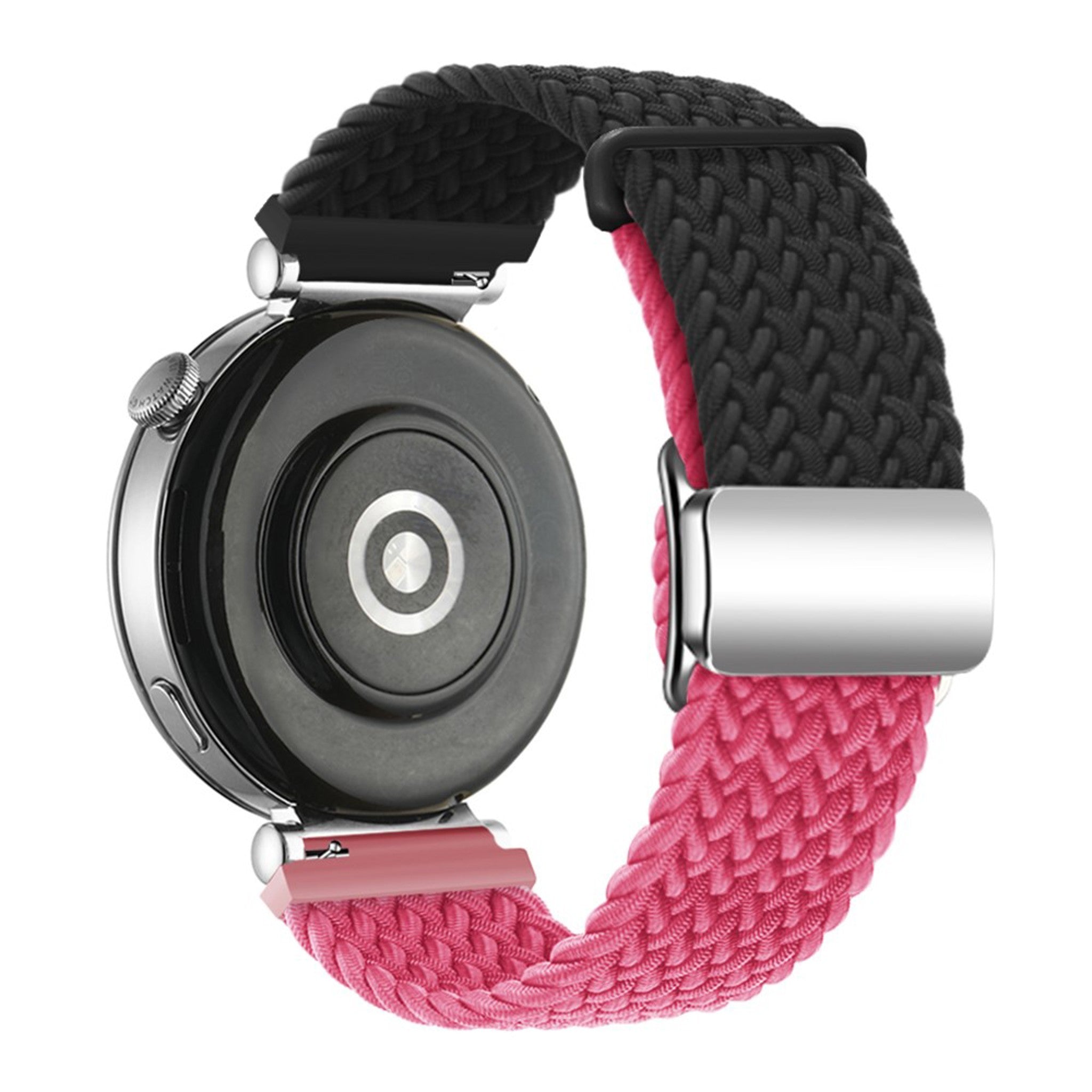 EIDERWOOD Universal 18mm Woven Smartwatch Rem - Sort / Pink