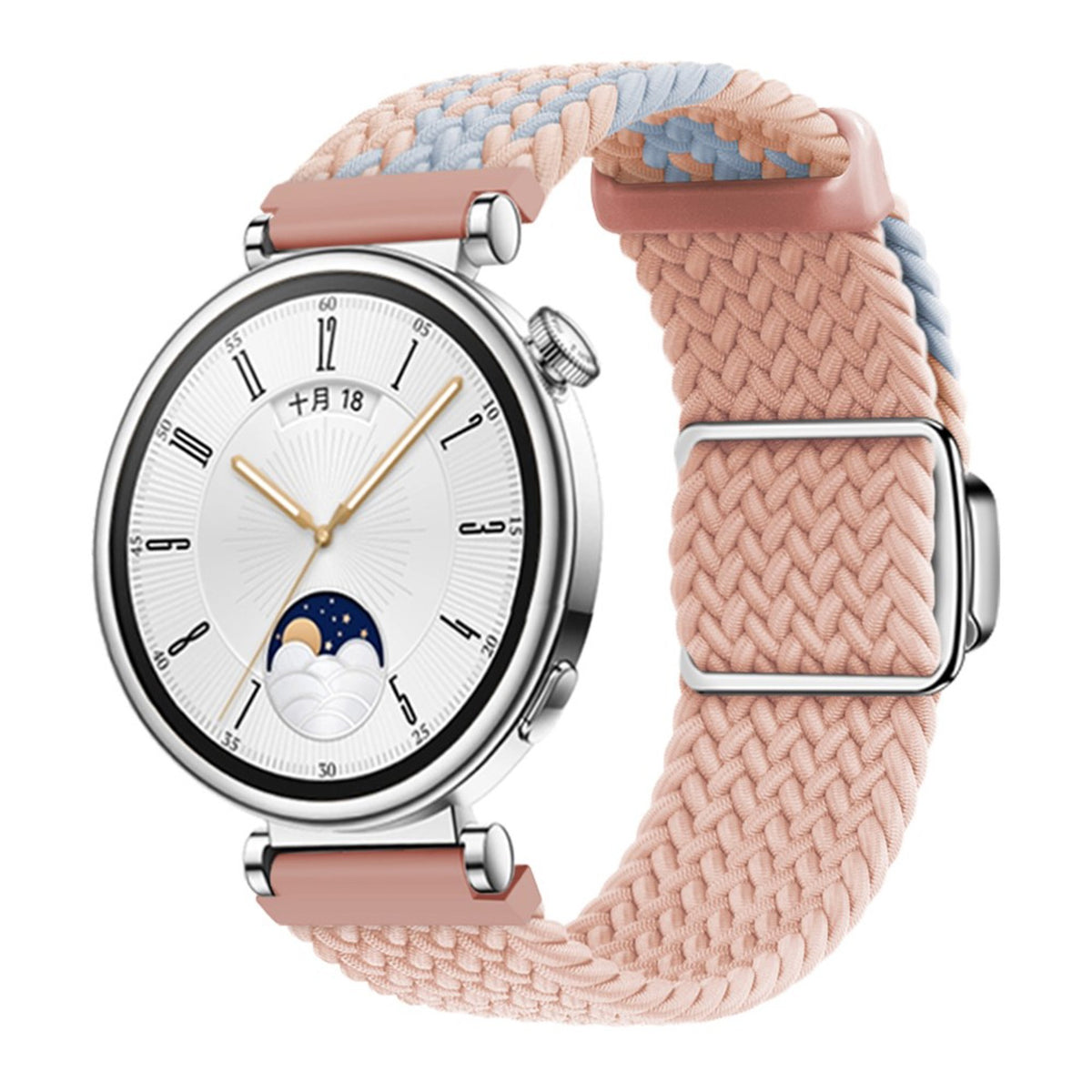 EIDERWOOD Universal 18mm Woven Smartwatch Rem - Lyserød / Blå