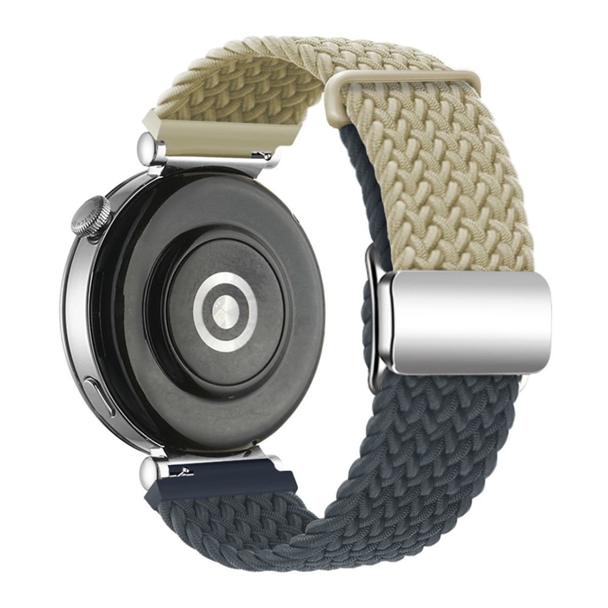 EIDERWOOD Universal 18mm Woven Smartwatch Rem - Beige / Mørkeblå