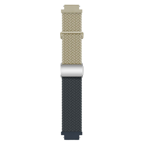 EIDERWOOD Universal 18mm Woven Smartwatch Rem - Beige / Mørkeblå
