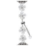 EIDERWOOD Apple Watch (38/40/SE/41/42 mm) blomsterrem - sølv / hvit