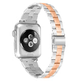 Apple Watch (42/44/SE/45/46/49 mm) Tofarget klokkerem i rustfritt stål - aluminium / gull
