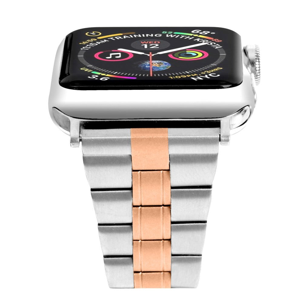 Apple Watch (42/44/SE/45/46/49 mm) Tofarget klokkerem i rustfritt stål - aluminium / gull