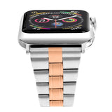 Apple Watch (42/44/SE/45/46/49 mm) Tofarget klokkerem i rustfritt stål - aluminium / gull