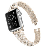 Apple Watch (42/44/SE/45/46/49mm) Metal Urrem m. Rhinsten - Guld