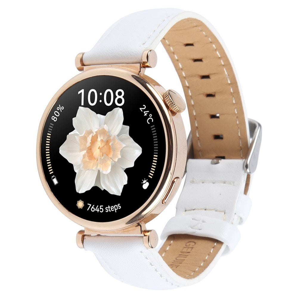 EIDERWOOD Garmin Lily 2 Active / Lily 2 Ægte Læder Urrem - Hvid
