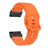 Universal Garmin 26mm QuickFit EIDERWOOD Wavy Silikone Smartwatch Rem - Orange