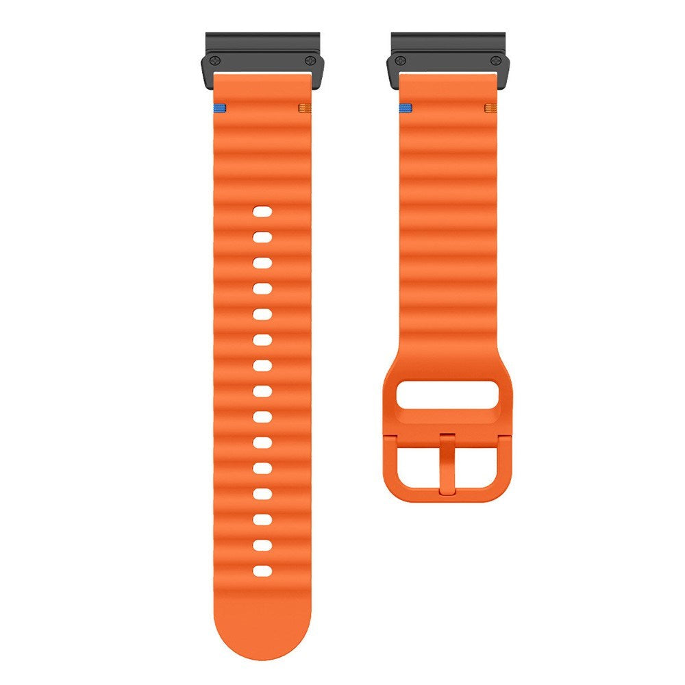 Universal Garmin 26mm QuickFit EIDERWOOD Wavy Silikone Smartwatch Rem - Orange