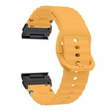 Universal Garmin 26mm QuickFit EIDERWOOD Wavy Silikone Smartwatch Rem - Gul