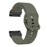Universal Garmin 26mm QuickFit EIDERWOOD Wavy Silikone Smartwatch Rem - Grøn