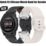 Universal Garmin 26mm QuickFit EIDERWOOD Wavy Silikone Smartwatch Rem - Grå