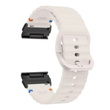 Universal Garmin 26mm QuickFit EIDERWOOD Wavy Silikone Smartwatch Rem - Beige