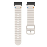 Universal Garmin 26mm QuickFit EIDERWOOD Wavy Silikone Smartwatch Rem - Beige