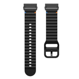 Universal Garmin 22mm QuickFit EIDERWOOD Wavy Silikone Smartwatch Rem - Sort