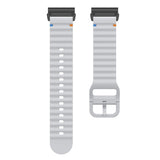 Universal Garmin 22mm QuickFit EIDERWOOD Wavy Silikone Smartwatch Rem - Grå