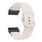 Universal Garmin 22mm QuickFit EIDERWOOD Wavy Silikone Smartwatch Rem - Beige