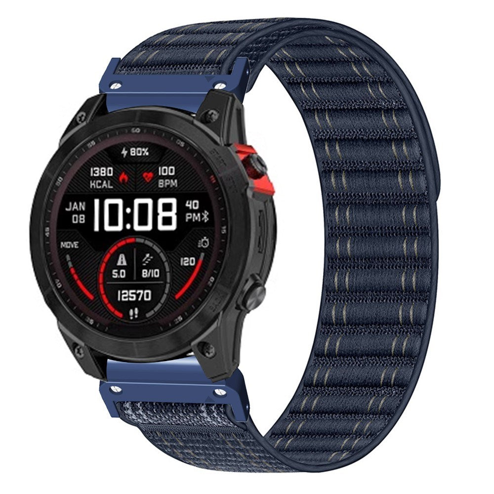Universal Garmin 22mm QuickFit EIDERWOOD Nylon Loop Smartwatch Rem - Blå