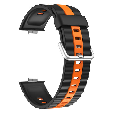 Huawei Watch Fit 5 Pro / 5 / 4 Pro / 4 / 3 EIDERWOOD Tofarvet Silikone Smartwatch Rem - Sort / Orange
