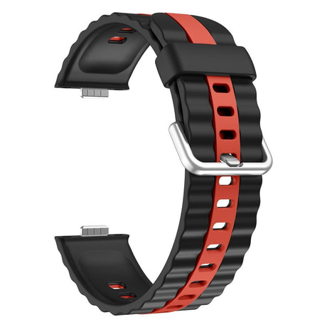 Huawei Watch Fit 5 Pro / 5 / 4 Pro / 4 / 3 EIDERWOOD Tofarvet Silikone Smartwatch Rem - Sort / Rød