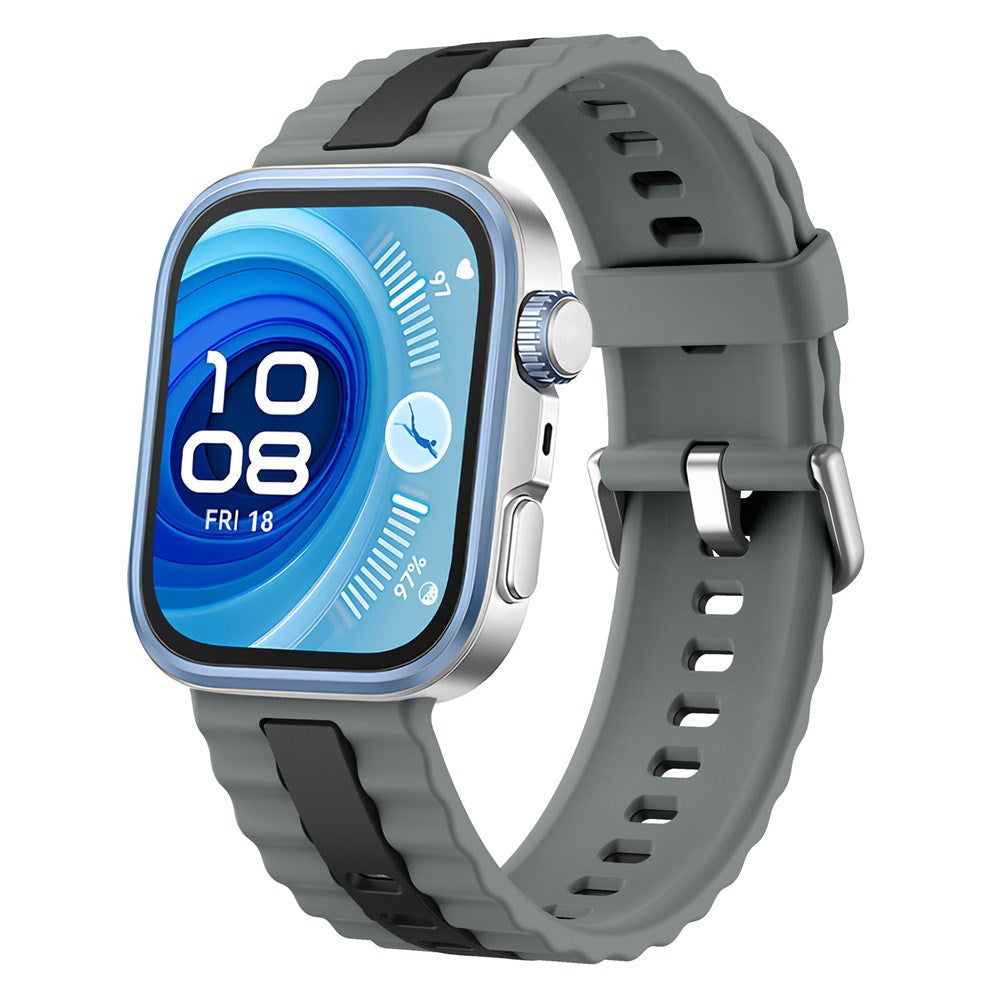 Huawei Watch Fit 4 Pro / 4 / 3 EIDERWOOD Tofarvet Silikone Smartwatch Rem - Grå / Sort