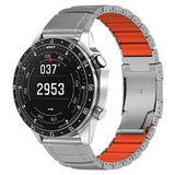 Universal Garmin 22mm QuickFit EIDERWOOD Titanium Smartwatch Rem m. Farvet Silikone - Sølv / Orange