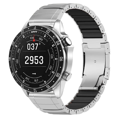 Universal Garmin 22mm QuickFit EIDERWOOD Titanium Smartwatch Rem m. Farvet Silikone - Sølv / Sort