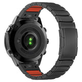 Universal Garmin 22mm QuickFit EIDERWOOD Titanium Smartwatch Rem m. Farvet Silikone - Sort / Orange