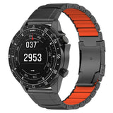 Universal Garmin 26mm QuickFit EIDERWOOD Titanium Smartwatch Rem m. Farvet Silikone - Sort / Orange