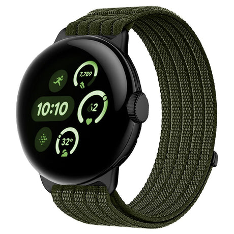 Google Pixel Watch 4 / 3 / 2 / 1 (41mm) EIDERWOOD Nylonrem - Mørkegrøn