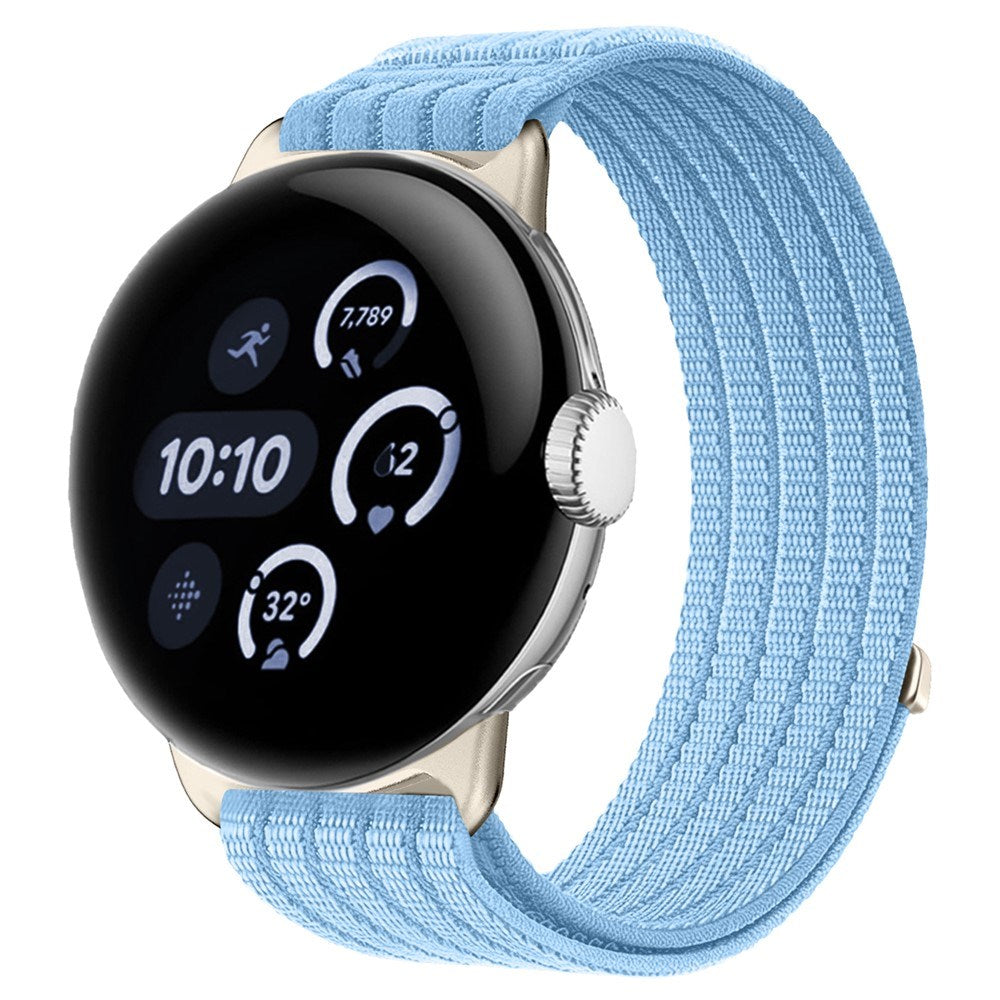 Google Pixel Watch 4 / 3 / 2 / 1 (41mm) EIDERWOOD Nylonrem - Lyseblå