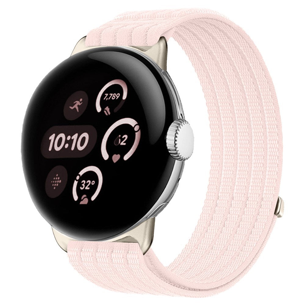 Google Pixel Watch 4 / 3 (45mm) EIDERWOOD Nylonrem - Lyserød
