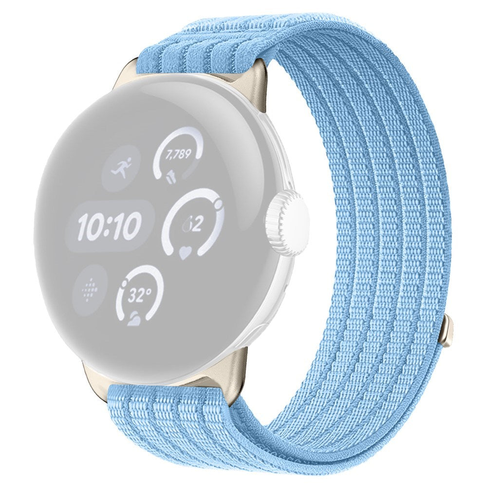 Google Pixel Watch 4 / 3 (45mm) EIDERWOOD Nylonrem - Lyseblå
