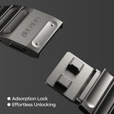 Aulumu Apple Watch (42/44/SE/45/46/49mm) C01 Titanium Urrem- Sort