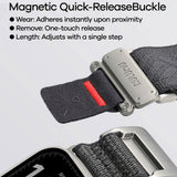 Aulumu Apple Watch (42/44/SE/45/46/49mm) C03 Nylon Urrem - Sølv / Sort