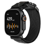 Aulumu Apple Watch (42/44/SE/45/46/49mm) C03 Nylon Urrem - Sort