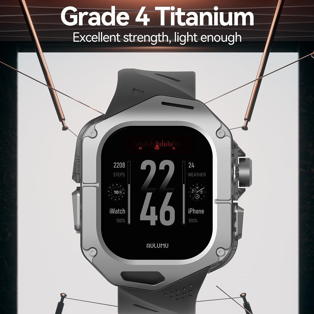 Apple Watch Ultra 4 / 3 / 2 / 1 (49mm) AULUMU Urrem - Titanium - Sort