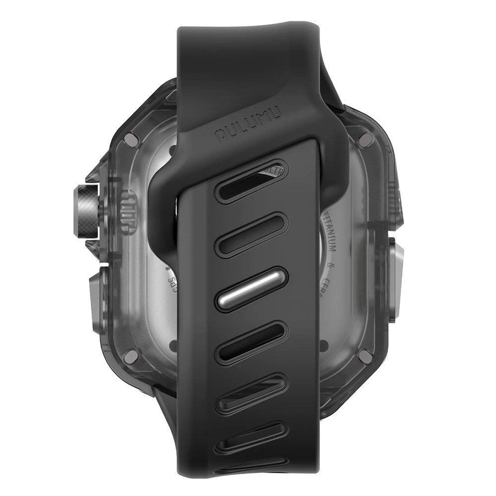 Apple Watch Ultra 4 / 3 / 2 / 1 (49mm) AULUMU Gummi Urrem m. Indbygget Plast Cover - Sort