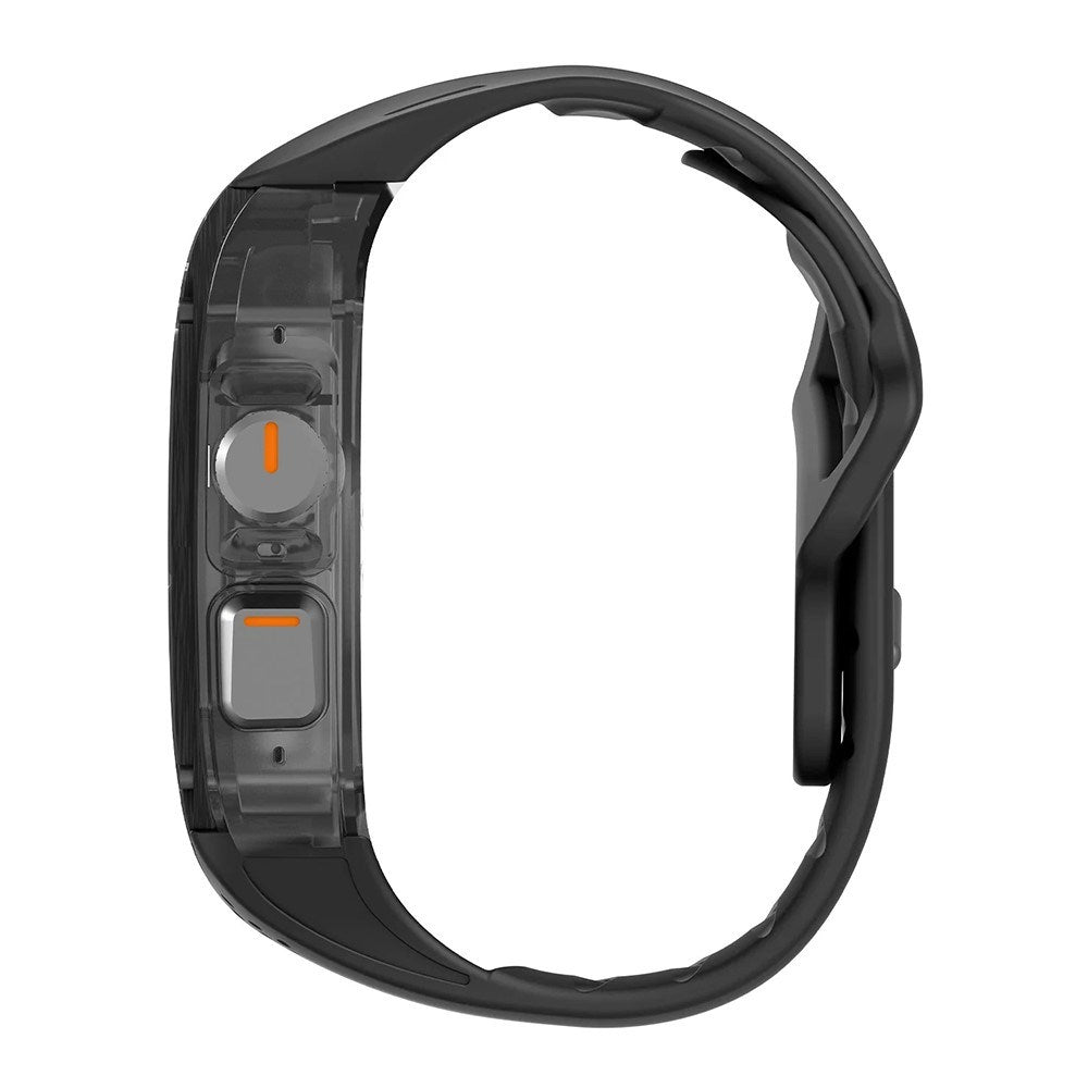 Apple Watch Ultra 4 / 3 / 2 / 1 (49mm) AULUMU Gummi Urrem m. Indbygget Plast Cover - Sort