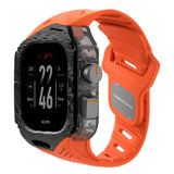Apple Watch Ultra 4 / 3 / 2 / 1 (49mm) AULUMU Gummi Urrem m. Indbygget Plast Cover - Orange