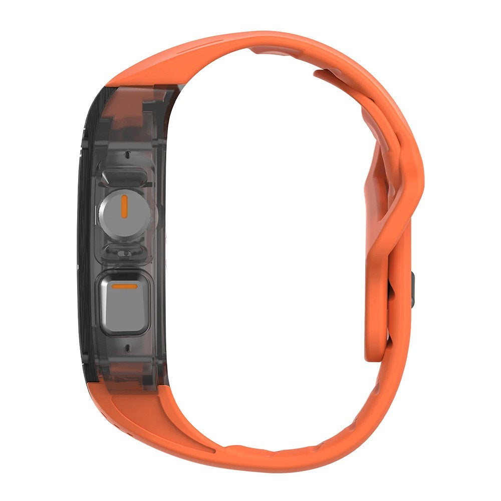 Apple Watch Ultra 4 / 3 / 2 / 1 (49mm) AULUMU Gummi Urrem m. Indbygget Plast Cover - Orange