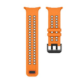Samsung Galaxy Watch Ultra 2 / Ultra (47mm) Silikone Rem m. Ventilationshuller & Dobbeltspænde - Orange / Sort