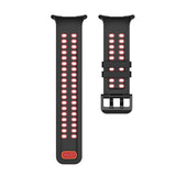 Samsung Galaxy Watch Ultra 2 / Ultra (47mm) Silikone Rem m. Ventilationshuller & Dobbeltspænde - Sort / Rød