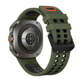 Samsung Galaxy Watch Ultra 2 / Ultra (47mm) Silikone Rem m. Ventilationshuller & Dobbeltspænde - Grøn / Sort